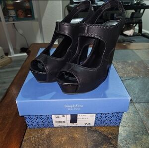 Simply Vera Svmyleneblack Wedges Black Size 7 1/2